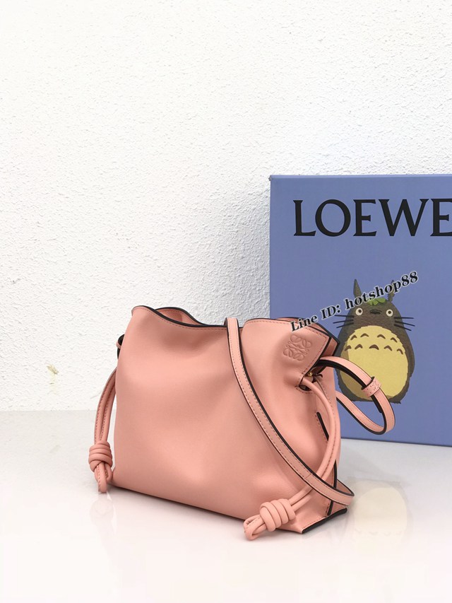 Loewe專櫃新款小牛皮束口抽繩福袋女款肩背包 羅意威Flamenco系列升級版迷你福袋 10855 lyw1158